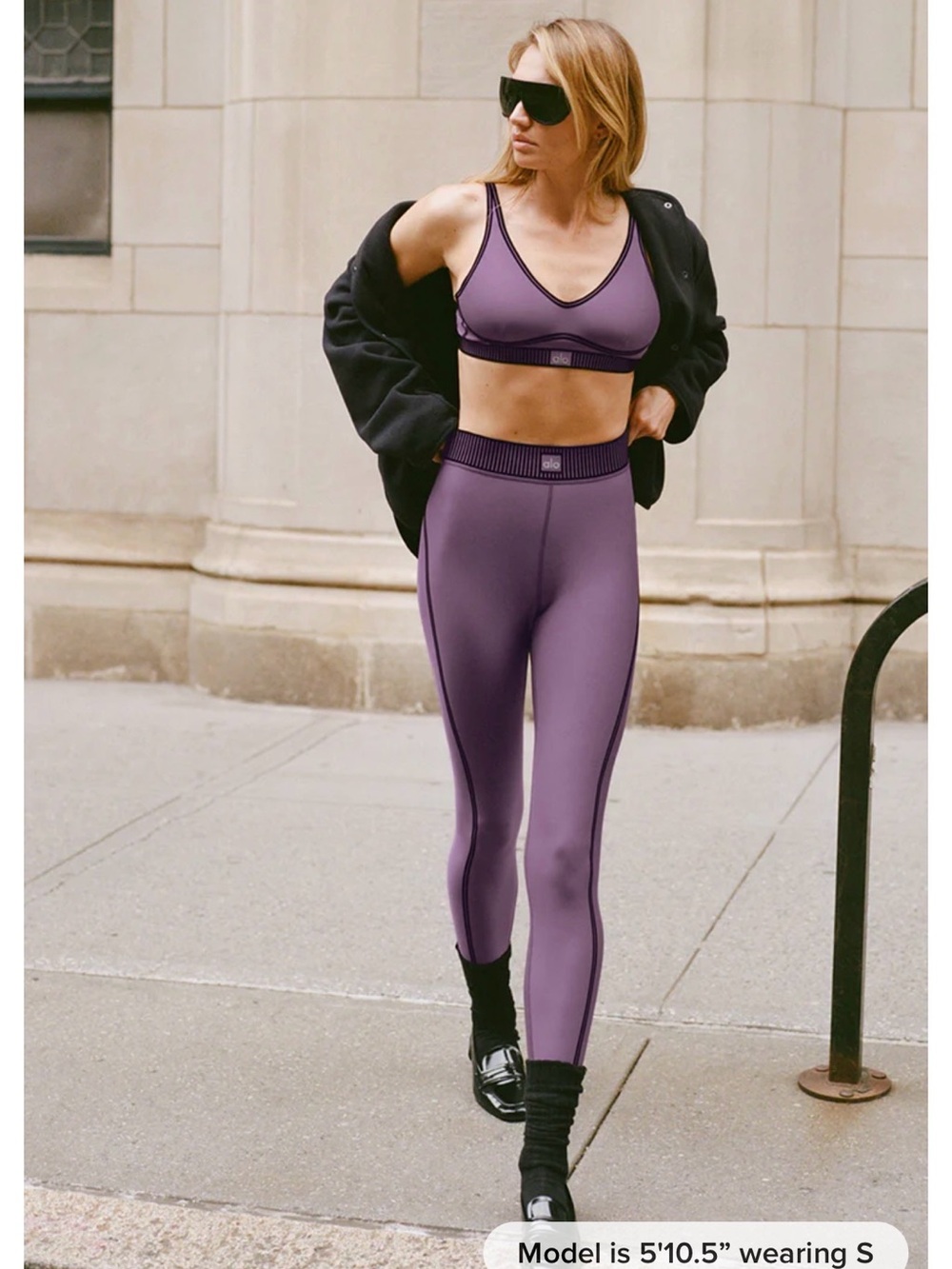 ALO Yoga and Rose Pink High-Waist Airlift Leggings and bra 2pcs.